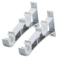 thumbnail image 1 of 2PCS Curtain Fittings Aluminum Alloy Double Bracket Fish Type Double Code Curtain Rod Bracket(White), 1 of 8