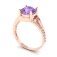 thumbnail image 2 of Solitaire with Accents Engagement Ring for Women - 1.71ct Simulated Alexandrite in 14K Rose Gold Promise Ring, 2 of 6