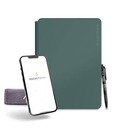 Rocketbook Pro 2.0 Carnet Intelligent Professionnel Réutilisable, Format Lettre 8.5x11, Vert - Pages Lignées et à Carreaux, Connecté à une Application, Effaçable, Couverture Premium, Idéal pour les Notes de Travail et les Réunions d'Affaires
