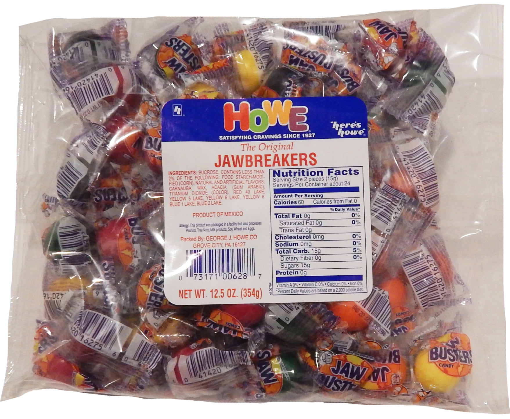 George J Howe's, Lay Down Candy, Assorted Color Jawbreakers, 12.5 oz. Bag