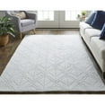 thumbnail image 5 of HomeRoots 514778 5 x 8 ft. White & Silver Striped Hand Woven Rectangle Area Rug, 5 of 5