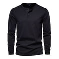 thumbnail image 1 of Blusas De Manga Larga Para Hombre Con Cuello Henley Y Camisa, 1 of 2