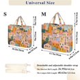 thumbnail image 2 of FORMRS Womens Corduroy Tote Bag Crossbody Shoulder Handbag with Pocket, Orange Cityscape Painting, 2 of 7