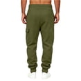 thumbnail image 4 of Men's Fleece Cargo Sweatpants Winter Warm Relaxed Fit Casual Joggers Drawstring Elastic Waistband, Fleece lined, Muti-pockets, Outdoor Casual, Daily Wear, Heavyweight for Spring Fall Winter, 4 of 5