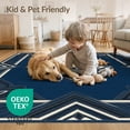 thumbnail image 4 of ODIKA 8'x10' Washable Area Rug Navy Large Geometric Balanced Lines Abstract Composition Pile for Living Room, Under Sectional, Family , Durable, Non-Slip, 4 of 7