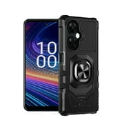 Phone Case for Boost Mobile Celero 5G Plus 2024/ Celero 3 Plus, Ring Kickstand Hybrid Case Cover (Black)