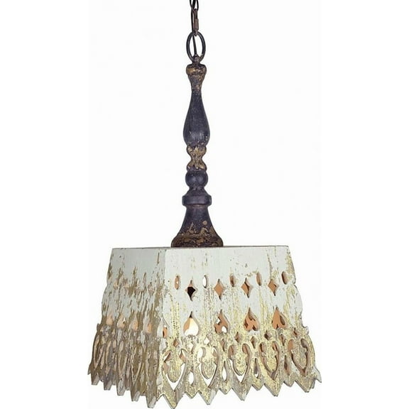 Carved Wood Antique Reproduction Pendant Light