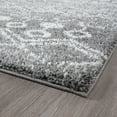 thumbnail image 5 of Wembley Shag Contemporary Shag Thick Medium Gray and White Area Rug, 8' x 10', 5 of 7