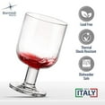 thumbnail image 4 of Bormioli Rocco Hosteria Stackable Wine Glasses, Set of 6 – Medium Tempered Glass Cups with Flat Base – Ideal for Casual Dining & Entertaining, 6.75 Oz. – 2.9” x 4.3” – Made in Italy, 4 of 7