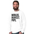 thumbnail image 3 of Worlds Okayest Pops Grandfather Men's Long Sleeve Tee T Shirt Brisco Brands M, 3 of 6