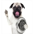 thumbnail image 3 of Pug Duvet Cover Set, Pug Holding Food Bowl and Licking Its Lips Hunger Image Raising Its Hand, Decorative 3 Piece Bedding Set with 2 Pillow Shams, Queen Size, Cream Grey Black, by Ambesonne, 3 of 3