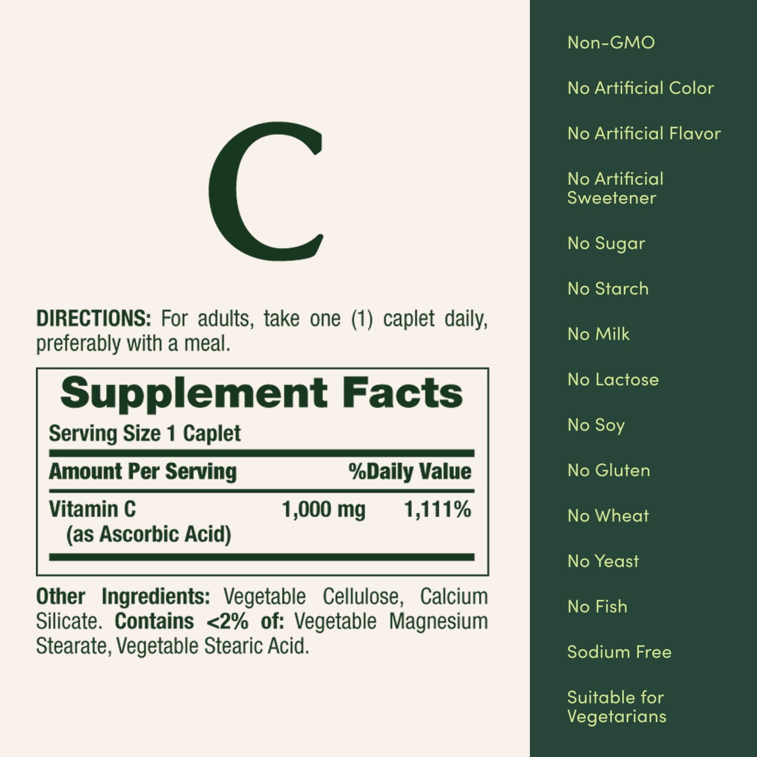 Nature's Bounty Pure Vitamin C Caplets, 1000 Mg, 300 Ct