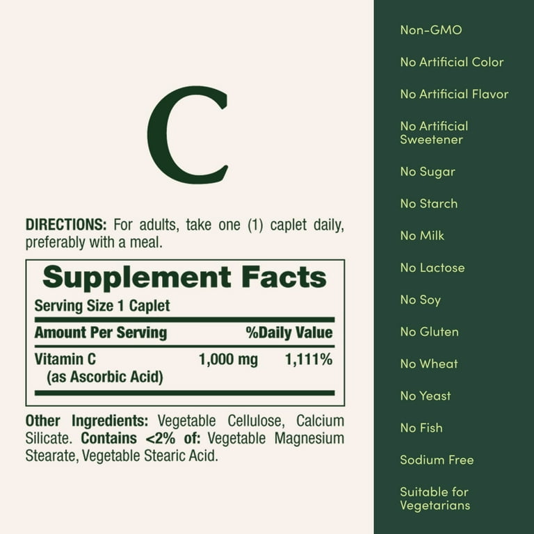 Nature's Bounty Vitamin C 1000 mg, Pure Formula, 300 Caplets photo 6