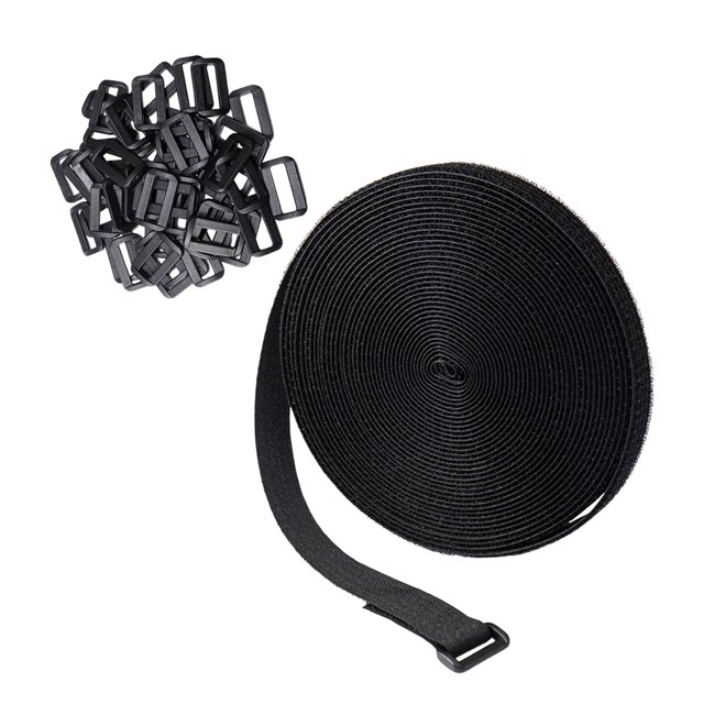 Cable Ties Cord Organizer Multi Purpose Wire Management Reusable Self Sticky Cable Management Straps Wire Ties for Data Centers Kitchen Home 12.5m With 60 Buckle