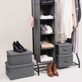 thumbnail image 4 of Bigso Soft Foldable Polyester Storage Box with Lid | Medium | Grey, 4 of 11