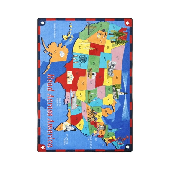 Read Across America 5'4" x 7'8" Area Rug In Color Multi