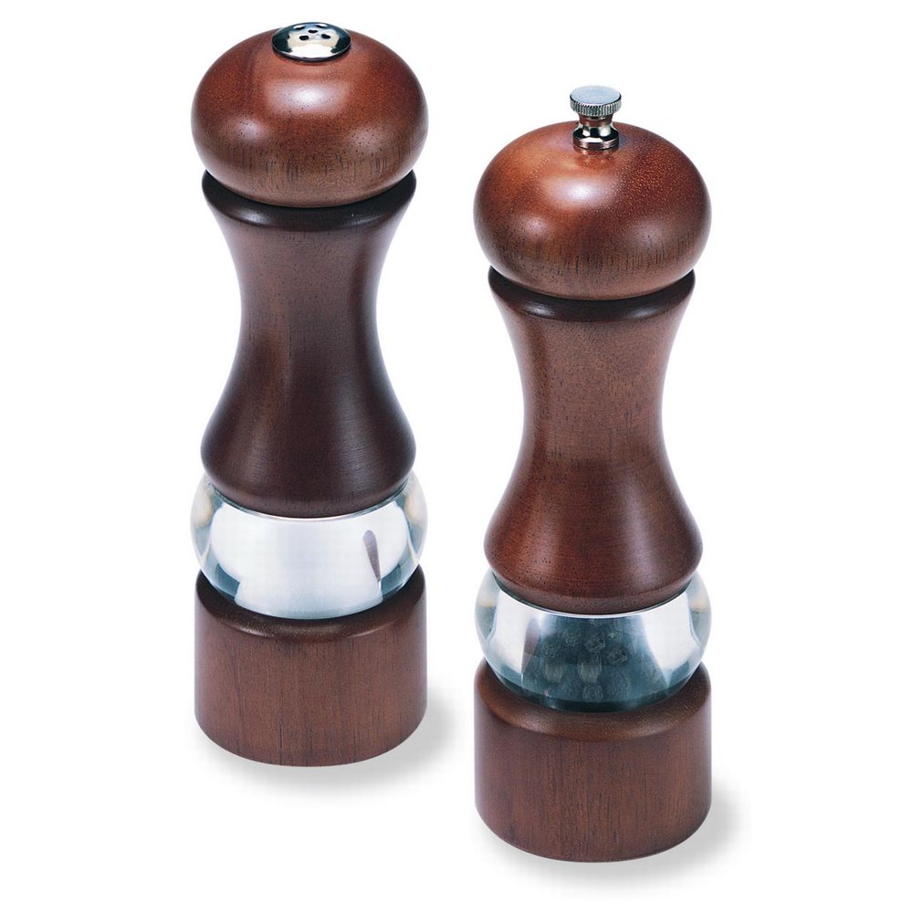 Olde Thompson Dover Salt Shaker and Pepper Mill Set, PreFilled, Walnut