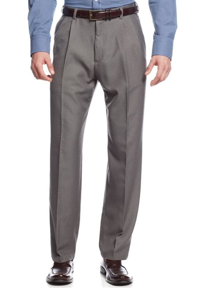 Haggar NEW Gray Mens Size 42x30 DoublePleat Classic Fit Dress Pants