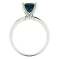 thumbnail image 4 of Clara Pucci 14K White Gold Solid Gold LondonBlueTopaz Solitaire Anniversary Ring for Women - 1.5 cttw Princess Cut, 4 of 8
