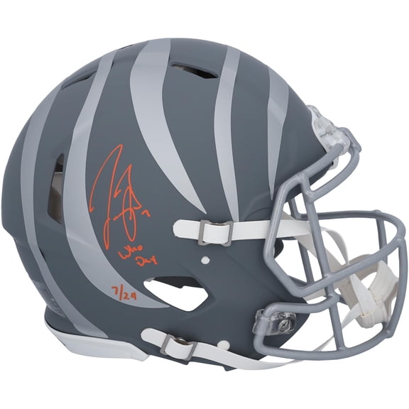 Joe Burrow Cincinnati Bengals Autographed Slate Speed Authentic Helmet with "Who Dey" Inscription - Limited Edition of 24 - Fanatics Authentic Certified