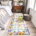thumbnail image 4 of Runner Rug 2'x6', Watercolor Truck Flowers Washable Non-Slip Hallway Runner Rugs, Spring Butterflies Botanical Plaid Bedside Rugs Floor Mats Carpet Runners for Kitchen Bathroom Laundry Room, 4 of 8