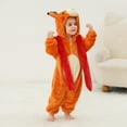 thumbnail image 3 of Eltusu Boys Flannel Jumpsuits, Warm Hooded Cosplay Comfy Winter Rompers Orange Size 3 Months-4 T, 3 of 6
