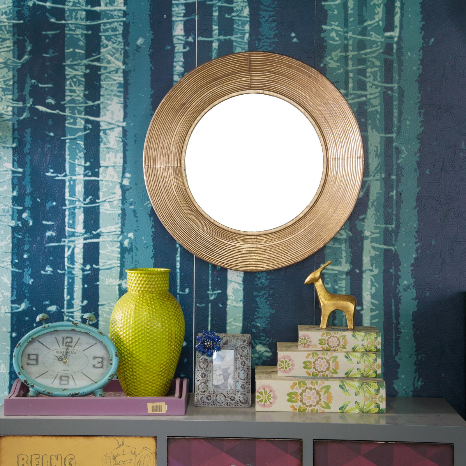 Textured Round Wall Mirror 24.25W x 24.25H in.