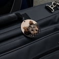 thumbnail image 5 of Yorkie Yorshire Terrier Puppy Dog on a Spotted Cushion Round Luggage ID Tag Card Suitcase Carry-On, 5 of 8
