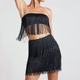 thumbnail image 4 of Falda superior sin mangas para mujer Estilo sexy Borla Tubo Top Mini falda Traje de vacaciones, 4 of 7