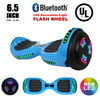 Hoverheart UL2272 Certified Bluetooth 6.5 Inch LED Flash Wheel Bluetooth Hoverboard Two Wheel Self Balancing Scooter Solid Blue