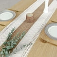 thumbnail image 4 of Nvzi Boho Table Runner for Home Decor 72 Inches Long Farmhouse Rustic Table Runner Cream & Brown Macrame Table Runner with Tassels for Boho Dining Bedroom Decor Rustic Bridal Shower (12x72 Inches), 4 of 5