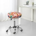 thumbnail image 5 of Cute Food Egg Bread Fries Round Bar Stool Seat Covers, Elastic Round Chair Cover Stool Seat Slipcover Bar Stool Cushions Round Pad for 12-14 inch, 5 of 5