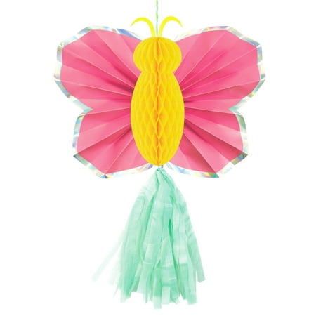 Way To Celebrate Hanging Honeycomb - Pink Butterfly