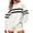 8# White, variant on Women Varsity‑Style Striped Sweatshirt Oversized Long Sleeve Pullover Crew Neck Casual Fashion Tops