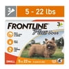 FRONTLINE® Plus for Dogs Flea and Tick Treatment, Small Dog, 5-22 lbs, Orange Box, 3 CT
