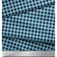 thumbnail image 2 of Soimoi Blue Cotton Duck Fabric Check Check Print Sewing Fabric Yard 56 Inch Wide, 2 of 4