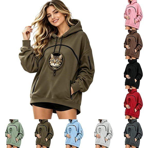 2027 New Pet Pouch Hoodie with Pouch Pull Pocket for Cat Dogs Hoodie & Snack Hoodies