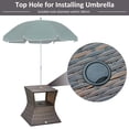 thumbnail image 3 of Brown 21.3" Square Rattan Wicker Side Table with Umbrella Hole & Storage - Outdoor Patio Garden End Table for Living Room & Balcony, 3 of 7