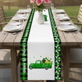 thumbnail image 4 of St. Patrick's Day Table Runner - 36 Inch Long Spring Lucky Dogs Green Grass Truck Plaid Cotton and Linen Blended Dress Scarves Farmhouse Table Runner for Kitchen Dining, Coffee Table, 13" x 36", 4 of 8