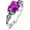 Amethyst Purple, variant on 2ct Vintage Birthstone Heart Ring 925 Sterling Silver Retro Oxidized Band Ring with Crystal from Austria, Birthday Anniversary Jewelry Gifts for Women Her