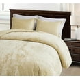 thumbnail image 6 of Chezmoi Collection Lux 3-Piece Beige Velvet Comforter Set Queen Size, All Season Lush Plush Velvet Bedding Set with Soft Washed Microfiber Reverse, 6 of 9