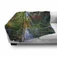 thumbnail image 3 of Nature Soft Flannel Fleece Throw Blanket, Stairway to Mt. Hill Hillyoshida Japan Tourist Attractions Landmark Scene Picture, Cozy Plush for Indoor and Outdoor Use, 50" x 60", Green Grey, by Ambesonne, 3 of 6