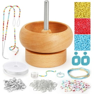 Bead Spinner for Jewelry Making, Wooden Spinning Bead Bowl with 2 Beading  Needle and 3000 Seed Beads for Waist, Bracelets, DIY Seed Beads Crafting