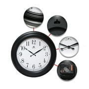 Infinity Instruments 24 Inch Classical Indoor Room Decorative Wall Clock, Black