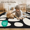 thumbnail image 4 of ODIKA 6'x9' Washable Area Rug Non-Slip, Easy Care, Black White Abstract Pebble Design Elegant Contrast with Shapes and Flow for Family Room, Living Room, Master Bedroom, 4 of 7