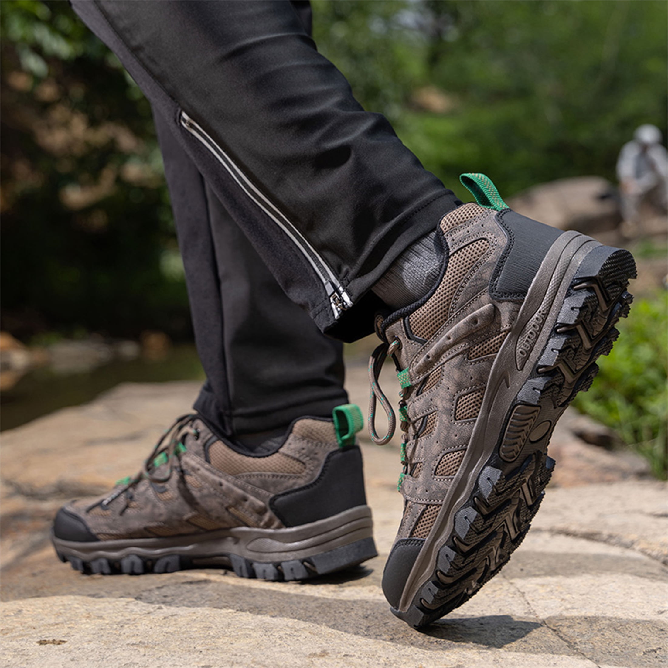YOURDIARY Mens Outdoor Hiking Shoes Breathable Sneakers for Trail Walking Camping Work