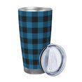thumbnail image 2 of KLL Blue Black Plaid Print 40oz Stainless Steel Insulated Car Cup with Spillproof Lid - Keep Your Drink Hot or Cold on the Go-Straw Two-piece Set, 2 of 8