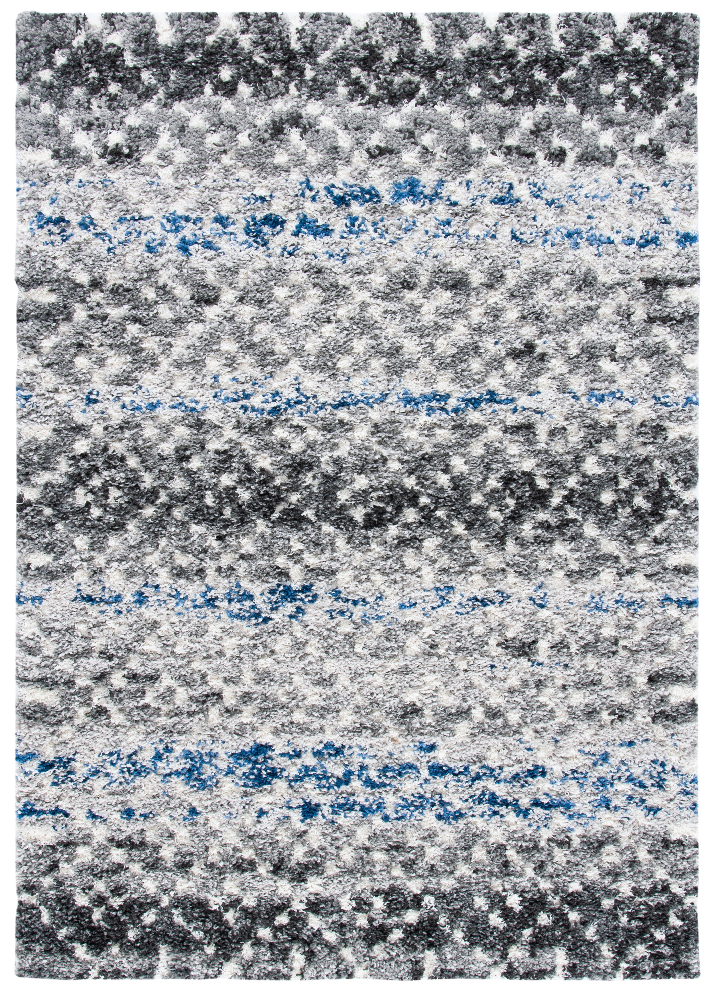 SAFAVIEH Canyon Grosvenor Distressed Shag Area Rug, Gray/Ivory, 9' x 12'