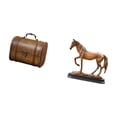 thumbnail image 4 of Joyero vintage de madera con escultura de caballo y figura de resina. decorativo para guardar anillos, joyas corporales y artesanías de arte mod, 4 of 7