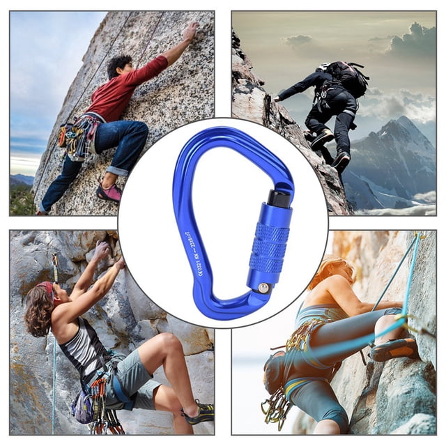 Carabiner, D Ring Buckle Anodic Oxidation For Cycling For Outdoor Blue